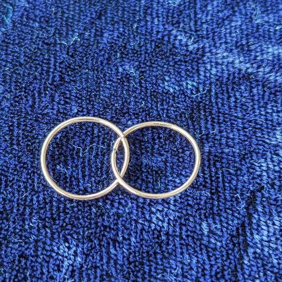 Jewelry - Solid 10K Gold Minimalist Hoops Earrings, Rose Gold